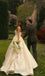 Elegant Ivory Spaghetti Strap Sleeveless Long Wedding Dresses With Sweep Trailing,WD0571