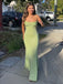 Simple Sparkly Spaghetti Straps Mermaid Lime Green Long Evening Prom Dress Online, OL153