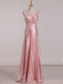 Soft V-neck Sleeveless Mermaid Satin Evening Prom Dresses Online, OLP844