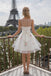 Elegant Round Neck Sleeveless Lace up back Embroidery Junior Homecoming Dresses, HD0391