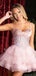Sexy Sweetheart Sequin Corset Homecoming Dress Mini Ruffled Party Gown,HD1201