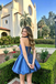Chic Blue Metallic Homecoming Dress Featuring Fancy Corset Bodice With Bubble Skirt,HD1242
