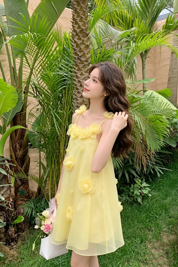 Fancy Yellow Floral Homecoming Dress Sleeveless A Line Short Modern Cocktail,HD1286