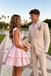 Sexy Pink Tiered Homecoming Dress Featuring Sparkly Corset With Bow Straps,HD1270