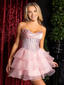 Sexy Sweetheart Sequin Corset Homecoming Dress Mini Ruffled Party Gown,HD1201