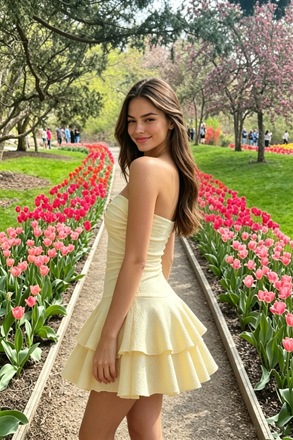 Pretty Light yellow Strapless Homecoming Dress Featuring Unique Gold Buckle Ruched Fit,HD1241
