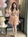 Stunning Pink Sweetheart Mirror Mosaic Tiered Glitter Homecoming Dress,HD1329