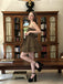 Classy Brown Strapless Pleated Homecoming Dress Beautiful A Line Party Gown,HD1301