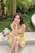 Fancy Yellow Floral Homecoming Dress Sleeveless A Line Short Modern Cocktail,HD1286