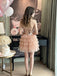 Stunning Pink Sweetheart Mirror Mosaic Tiered Glitter Homecoming Dress,HD1329