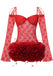 Sexy Red Spaghetti Strap Long Sleeve A-Line Short Homecoming Dresses For Party,HD1156