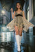 Trendy Champagne Homecoming Dress V-Neck Elegant Tiered Skirt Night Out,HD1276
