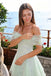 Unique Mint Green Off Shoulder A-Line Tulle Homecoming Dress with Floral Appliques,HD1337
