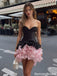 Unique Sweetheart Corset Showcasing Voluminous Pink Layered Ruffle Homecoming Dress,HD1322