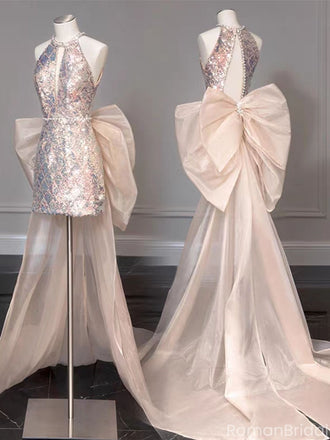 Shiny Pink Halter Mermaid Short Homecoming Dresses For Party,HD1159