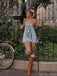 Unique Blue Sweetheart A-Line Long Sleeve Short Homecoming Dresses For Birthday Party,HD1187