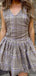 Unique V-Neck A-Line Sleeveless Short Homecoming Dresses For Birthday Party,HD1185