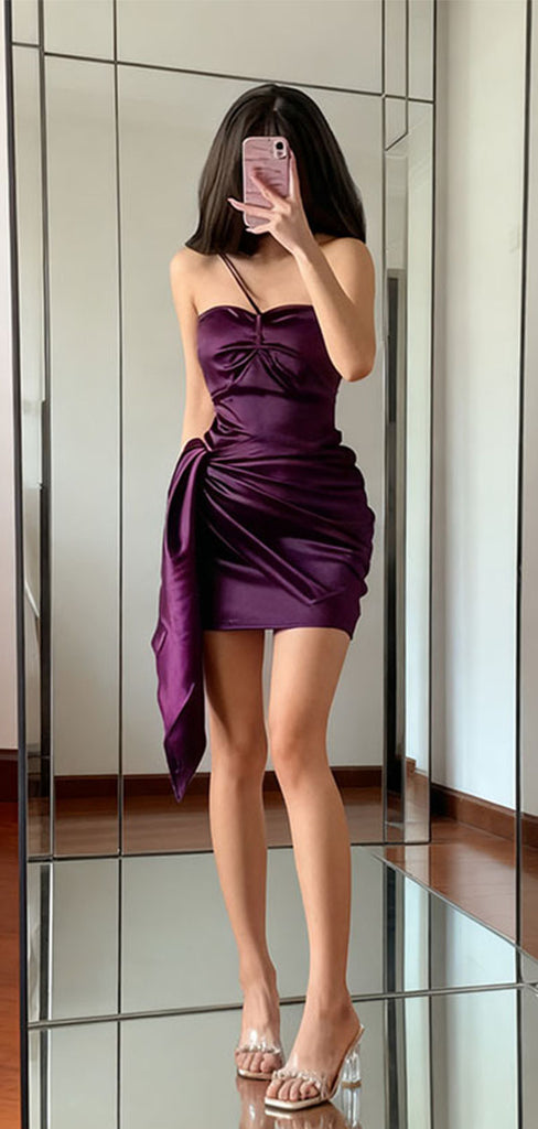 Sexy Purple Sweetheart Sleeveless Mermaid Short Homecoming Dresses For Party,HD1149