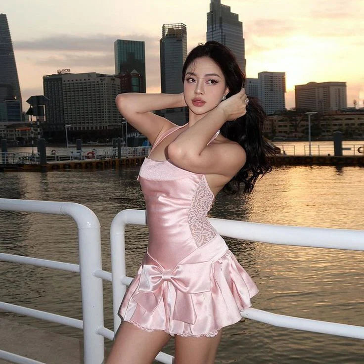 Elegant Pink Halter Strap A-Line Short Homecoming Dresses For Birthday Party,HD1189