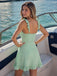 Fancy Mint Green Ruffled Corset Sweetheart Homecoming Dress ,HD1354