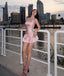 Elegant Pink Halter Strap A-Line Short Homecoming Dresses For Birthday Party,HD1189