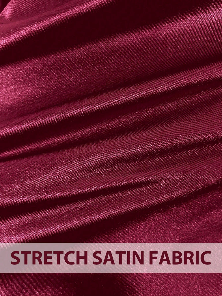 Dark Wine Red Strapless Ruched Satin Homecoming Dress with Sequin Ruffle,HD1399