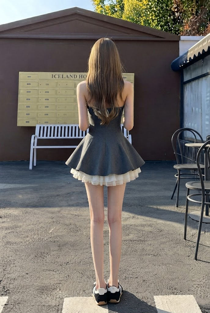 Pretty Gray Bow Mini Homecoming Dress Classy A Line Short Dress For Fancy Events,HD1300