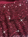 Dark Wine Red Strapless Ruched Satin Homecoming Dress with Sequin Ruffle,HD1399
