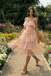 Pretty Pink Tulle Short Homecoming Dress Ruffled Tiered Skirt Corset Style Top,HD1218