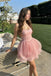 Unique Pink Organza Petal Skirt Homecoming Dress Elegant Sweetheart Party Frock,HD1318