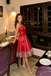 Classy Red Strapless Rose Embroidery Homecoming Dress For Party,HD1287