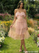 Pretty Pink Tulle Short Homecoming Dress Ruffled Tiered Skirt Corset Style Top,HD1218