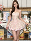Cute Strapless Corset Homecoming Dress Tiered Lace Skirt Satin Hem Night Out,HD1302