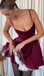 Elegant Red Spaghetti Strap A-Line Short Homecoming Dresses For Birthday Party,HD1166