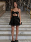 Sexy Black Sequin Homecoming Dress Cut-out Waist Sparkly Short Tiered Skirt,HD1211