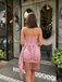Chic Pink Corset Cocktail Homecoming Dress Featuring Modern Beaded Straps Sexy Tassel,HD1316