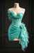 Elegant Pink Sparkly Sweetheart Mini Homecoming Dress Bow Detail Ruched Fancy Skirt,HD1376