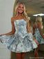 Elegant Blue Sweetheart Sleeveless A-Line Short Homecoming Dresses For Party,HD1150