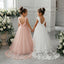 Beautiful 3D Floral Applique A-Line Tulle Flower Girl Dress for Wedding Party, FGS0056