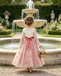 Elegant Long Sleeve Flower Girl Dress Embroidered Tulle V-Neck Kids Gown, FGS0051