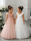 Beautiful 3D Floral Applique A-Line Tulle Flower Girl Dress for Wedding Party, FGS0056