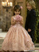 Pretty Pink Flower Girl Ball Gown Featuring Fancy Pearl Accented Tulle, FGS0054