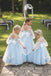 Classy Modern Blue Flower Girl Dresses Tulle Long Sleeve A Line Floor Length Gown, FGS0053