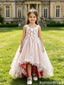 Beautiful High-Low Flower Girl Dress 3D Floral Lace Sleeveless Party Dress, FGS0050