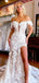 Floral White Off-Shoulder Mermaid Long Wedding Dresses With Sweep Trailing,WD0577