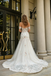 Classy Floral Applique Wedding Dresses Cold Shoulder V Neck Embroidery Tulle Dress,WD0600