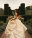 Elegant White Spaghetti Strap Sleeveless Mermaid Long Wedding Dresses With Sweep Trailing,WD0571