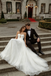 Stunning Strapless Pleated A Line Wedding Dresses Modern Chic Floor Length Gown,WD0616