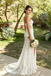 Sexy Deep-V Cutout Floral Lace Mermaid Wedding Dresses with High Slit,WD0605