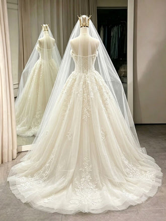 Fancy Unique Ivory Wedding Dresses Mermaid Silhouette Tulle Ruffles Classy Bridal,WD0612